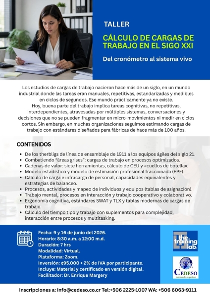 Calculo de cargas de trabajo en el Sigo XXI v1