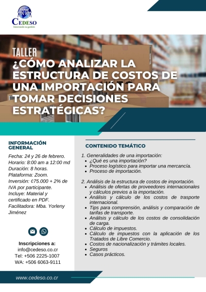 Como analizar la estructura de costos de una importacion V5