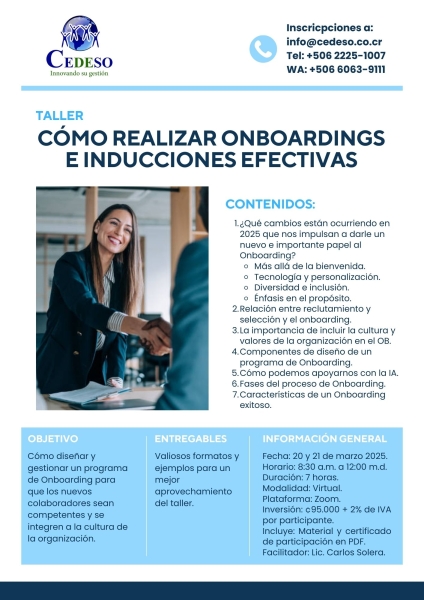 Como realizar Onboardings e inducciones efectivas - 2025