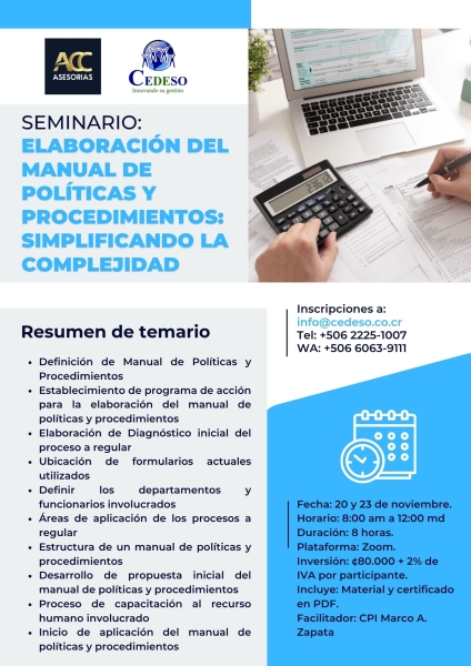 Elaboracion del manual de politicas y procedimientos v4