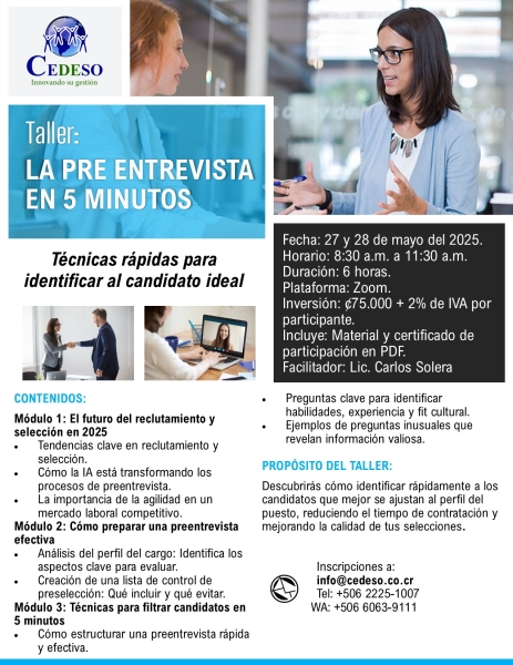 La pre entrevista en 5 minutos - may 2025