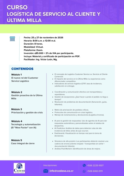 Logistica de servicio al cliente y ultima milla v2